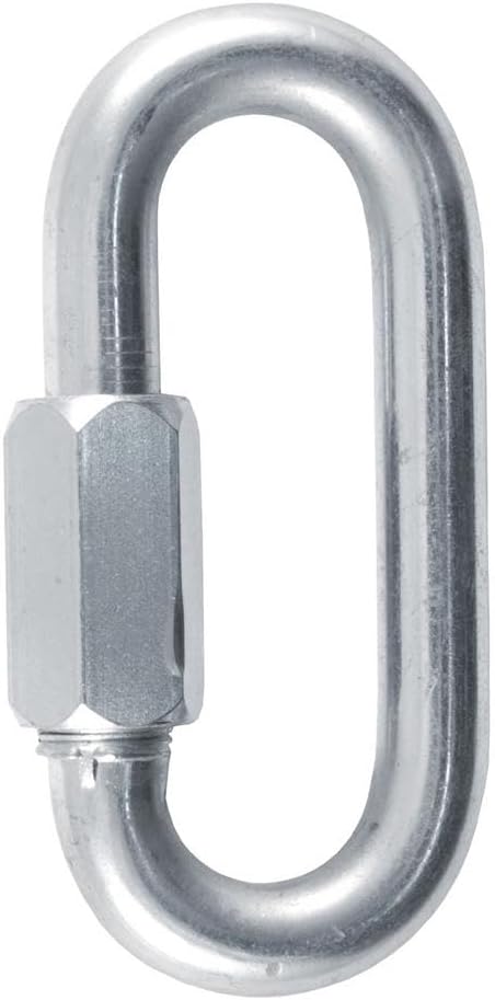 82932 Threaded Quick Link Trailer Safety Chain Hook Carabiner Clip, 1/2-Inch Diameter, 16,500 lbs Break Strength