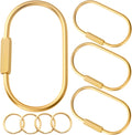 Gold Brass Key Rings, Purse Bag Charms for Handbags, Screw Lock Key Organizer, Carabiner Keychain Clip for Keys