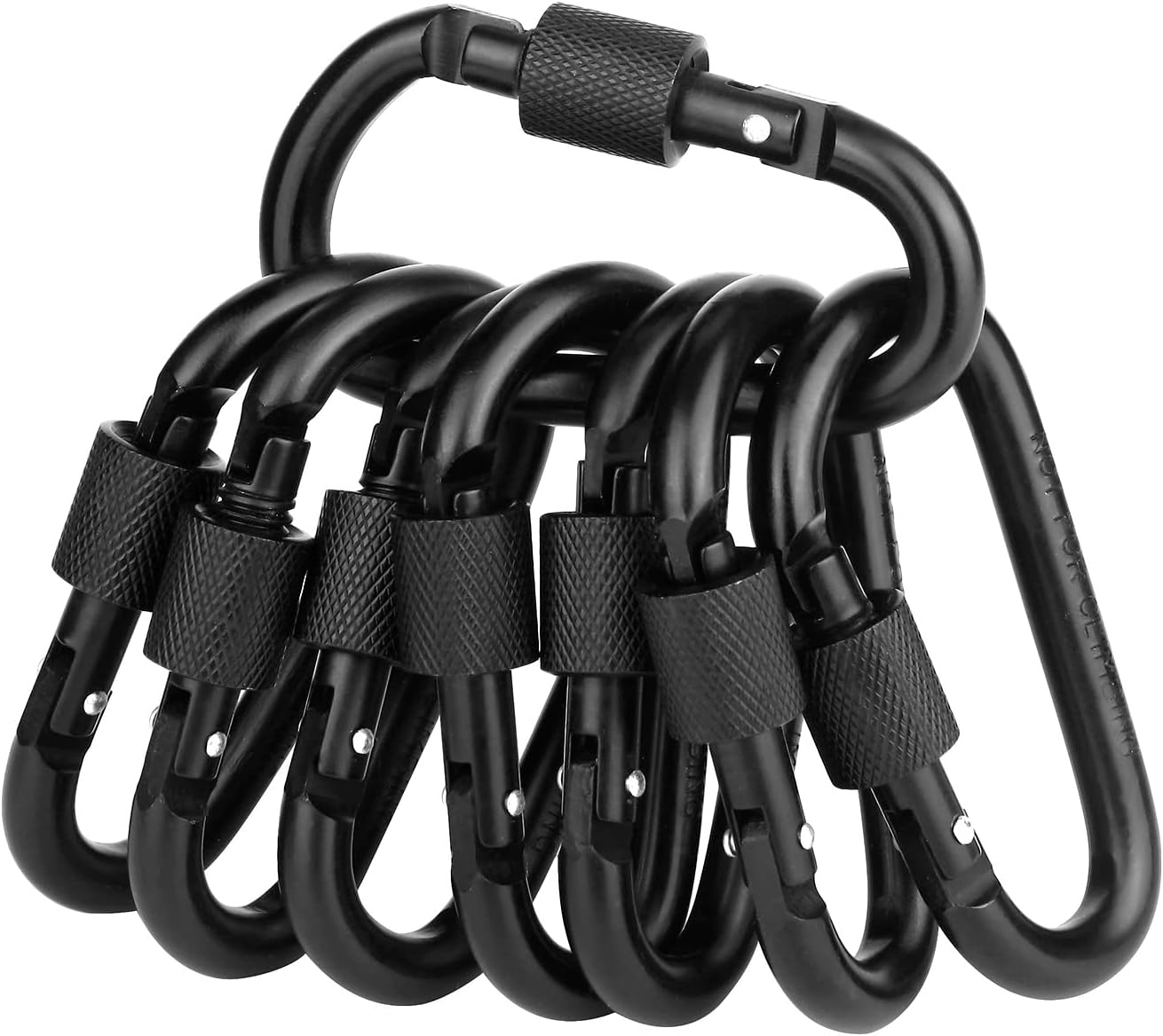 Locking Carabiner Clip,  3 Inch D Ring Clips Spring Snap Key Chain Hook Screw Gate Aluminum Carabiners for Outdoor Travel Camping Fishing Hiking Backpack