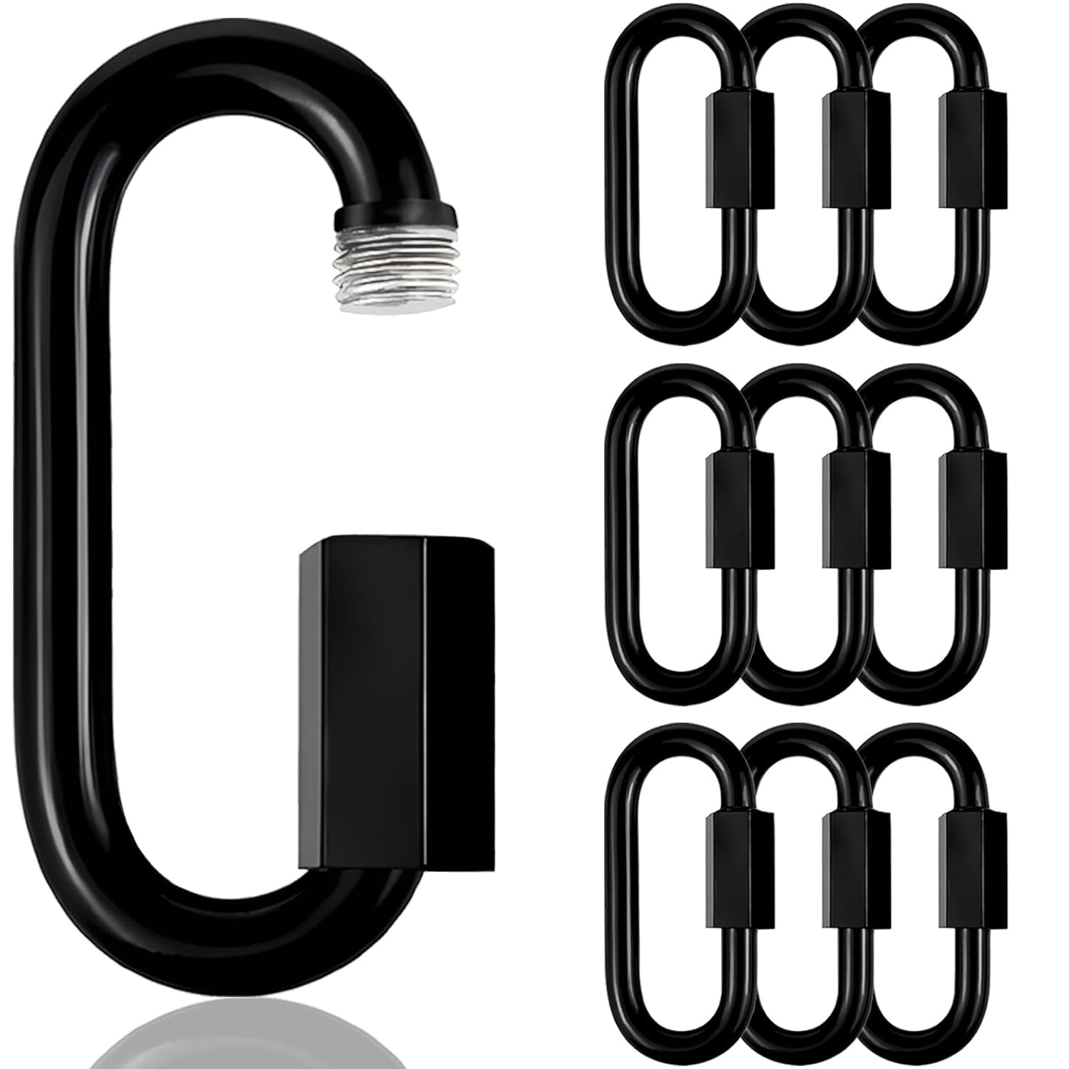 10 Pack 1.65" Heavy Duty Chain Quick Links, Anti-Rust Connector for Dog Leash, Keychain, Camping Gear, DIY Projects