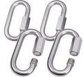 3/8" Quick Links, (10mm) 4 Packs Stainless Steel Chain Links Connector,M10 Heavy Duty D Shape Locking Looks for Carabiner, Hammock, Camping and Outdoor Equipment