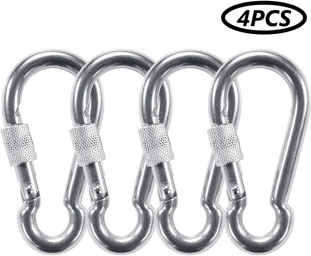 Locking Carabiners, Heavy Duty Carabiner, 316 Stainless Steel Screw Lock Carabiner Hooks