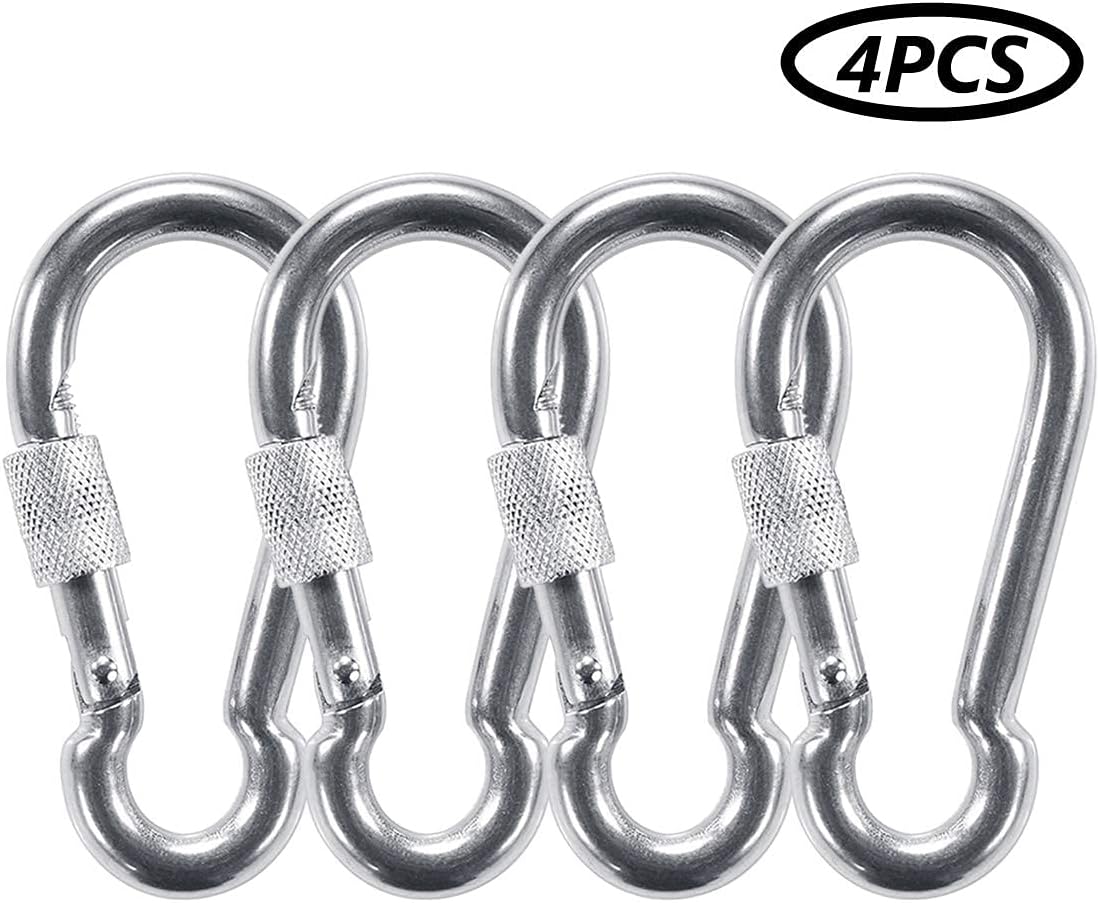 Locking Carabiners, Heavy Duty Carabiner, 316 Stainless Steel Screw Lock Carabiner Hooks