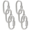 6Pcs Quick Links 3/16 Inch 304 Stainless Steel D Shape Locking Quick Connector, M5 Quick Link Chain Heavy Duty Durable Chain Connector - 648lbs Capacity
