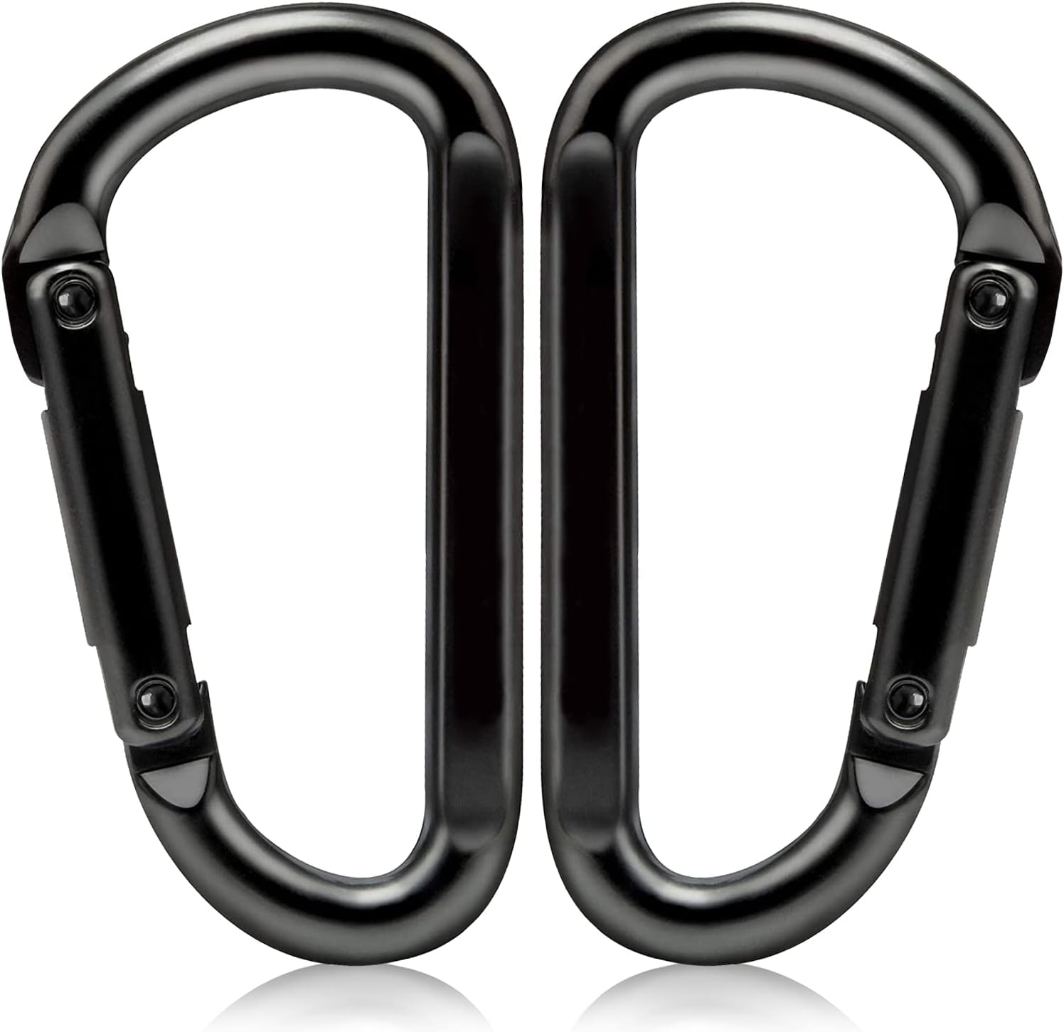 Heavy Duty Carabiner Clips, 860lbs - 3" Iron Carabiners for Keys, Gym, Camping, Hiking Accessories - D-Ring Keychain Hooks for Hammocks, Backpacks, Outdoor Gear