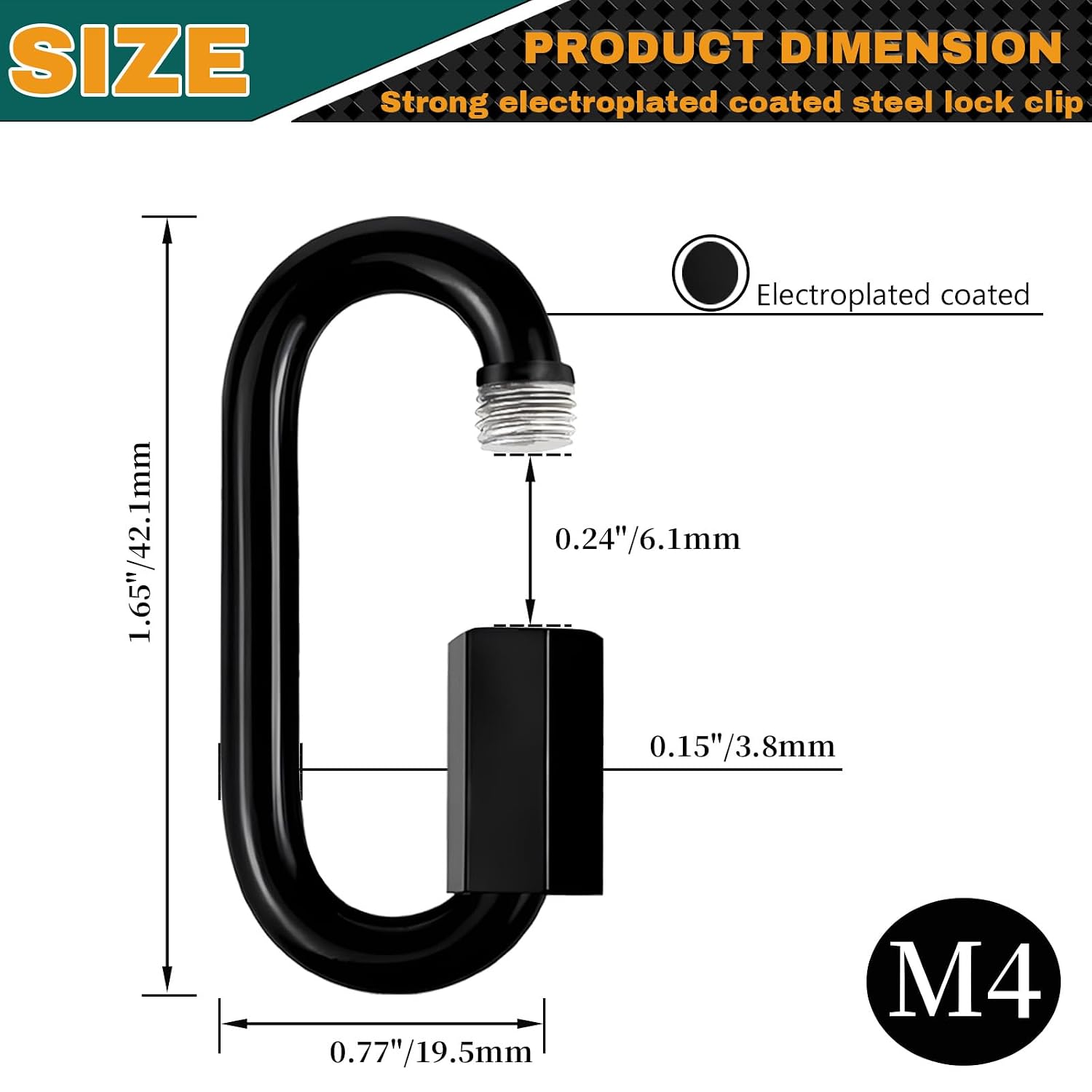 10 Pack 1.65" Heavy Duty Chain Quick Links, Anti-Rust Connector for Dog Leash, Keychain, Camping Gear, DIY Projects