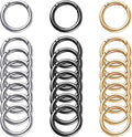 24 Pcs Mini Locking Carabiner Mini Carabiner Clip Keychain Rings Small Carabiner Key Chain Rings Bulk for Purses Paper Crafts Keyrings Buckle Bags DIY (Black+Silver+Gold-OD1.0 inches)