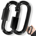 4.2" Chain Quick Links, 2Pcs 1/2" Heavy Duty Carabiner, 2500 LBS Capacity, High Strength Anti-Rust Chain Connector for Hammock Hanging, Camping, and Hiking (Black)