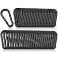 50 Pack 2" Heavy Duty Carabiner Clips, M5 Black Galvanized Steel Spring Snap Hooks, Rust-Resistant Keychain Clips for Hammock, Camping, Hiking, Fishing, Swing Set