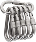 Locking Carabiner Clips, Stainless Steel Spring Snap Hook Locking Carabiner Heavy Duty - 304 Premium Stainless Steel Thumb Screw Carabiner Clip