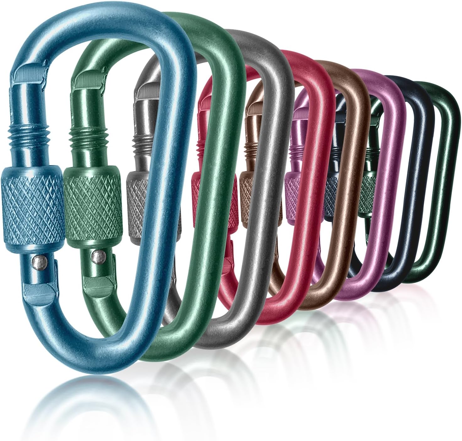 Carabiner, 2 inch D-Ring Locking Carabiner Clip, Snap Hook Sport Accessories for Outdoor Camping Hiking