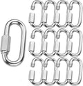 12PCS 5/16Inch Quick Links Stainless Steel Chain Links, M8 Oval Quick Locking Carabiner Clips Heavy Duty Chain Links Chain Connector for Camping, Hiking, Swing, Hammocks, Outdoor & Gym - 1500lbs Load