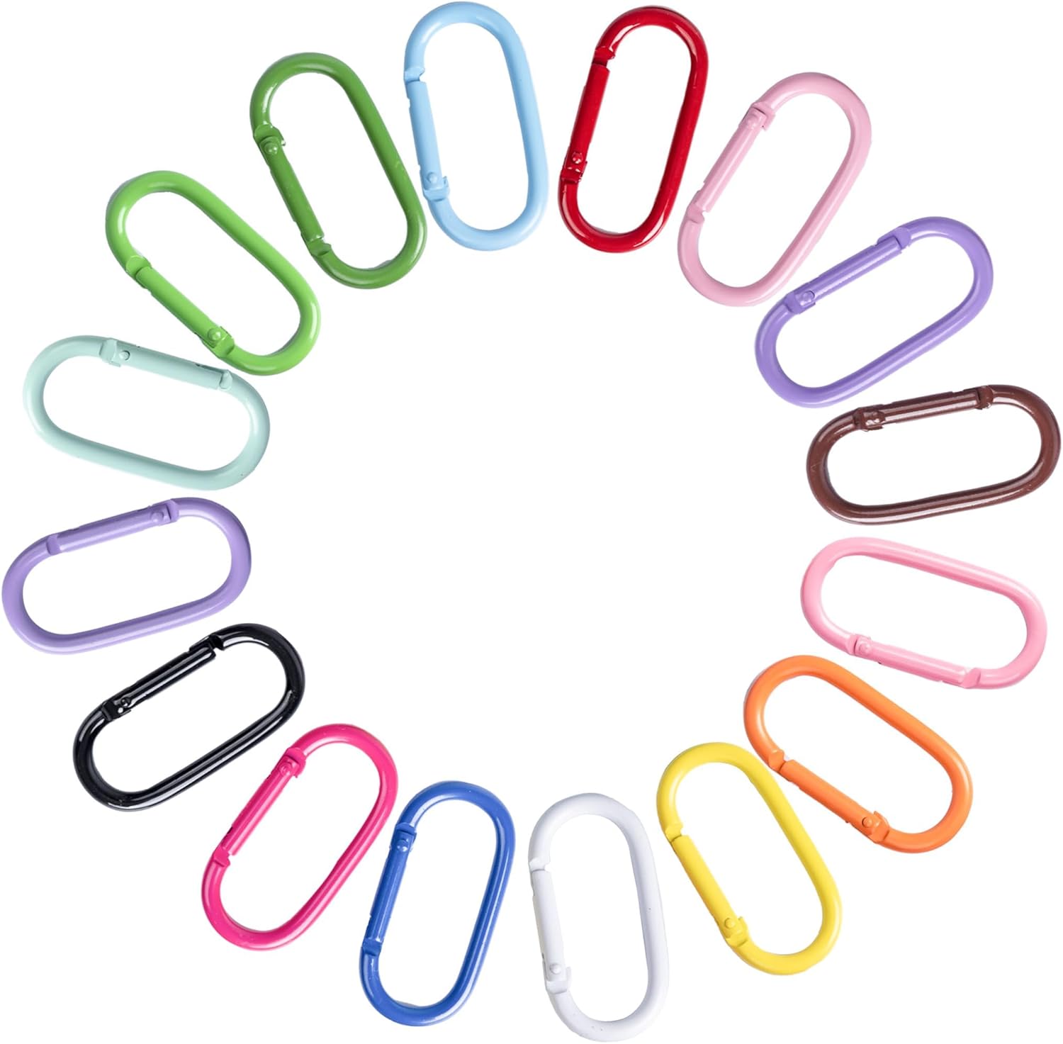 16 Pcs Carabiners Clip,Oval Shape Cute Carabiner Keychain Clip Aluminum Hook Accessories