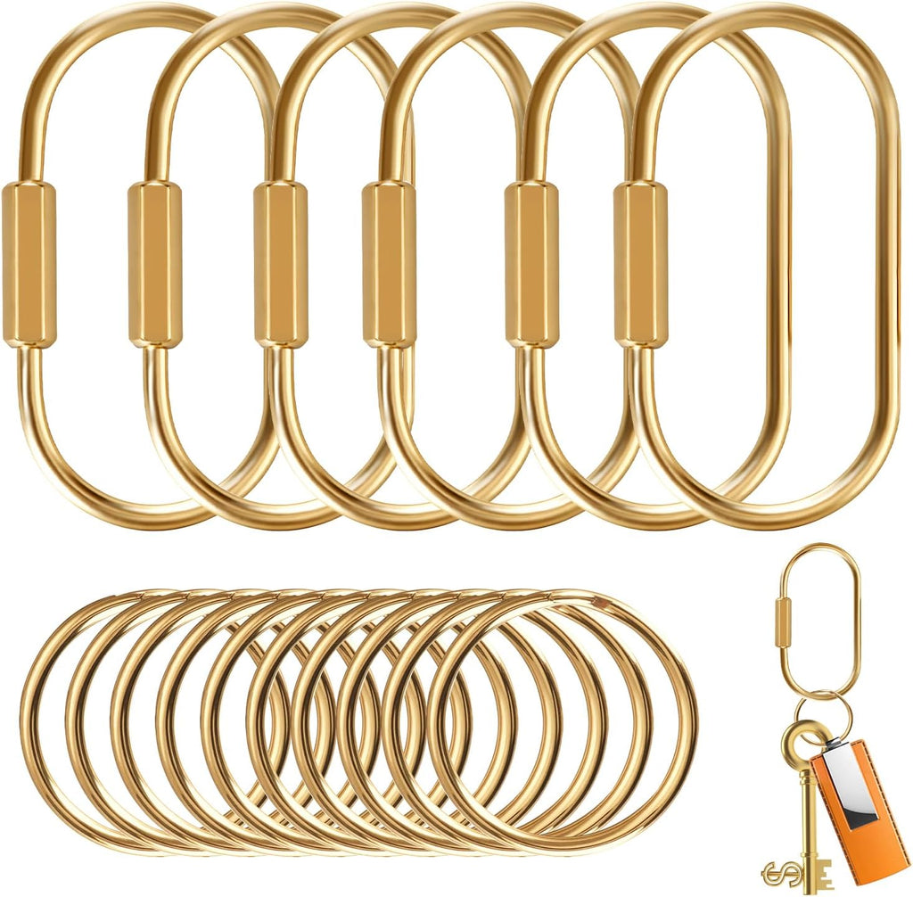 Brass Key Rings Bulk, Key Chain Organizer Holder for Men Women with Secure Screw Locking