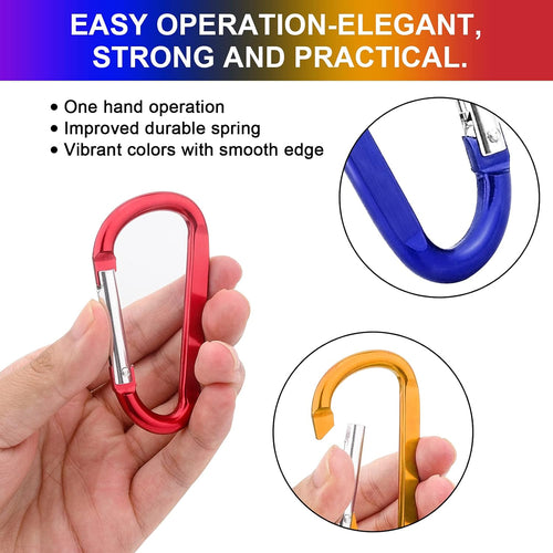 10 Pack 3'' Aluminum Spring Snap Hook Carabiner D Ring Carabiner Clip Camping Accessories Fishing Hiking Traveling and Keychain