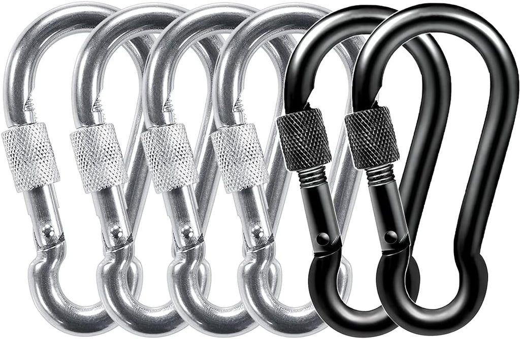 Locking Carabiners, Heavy Duty Carabiner, 316 Stainless Steel Screw Lock Carabiner Hooks