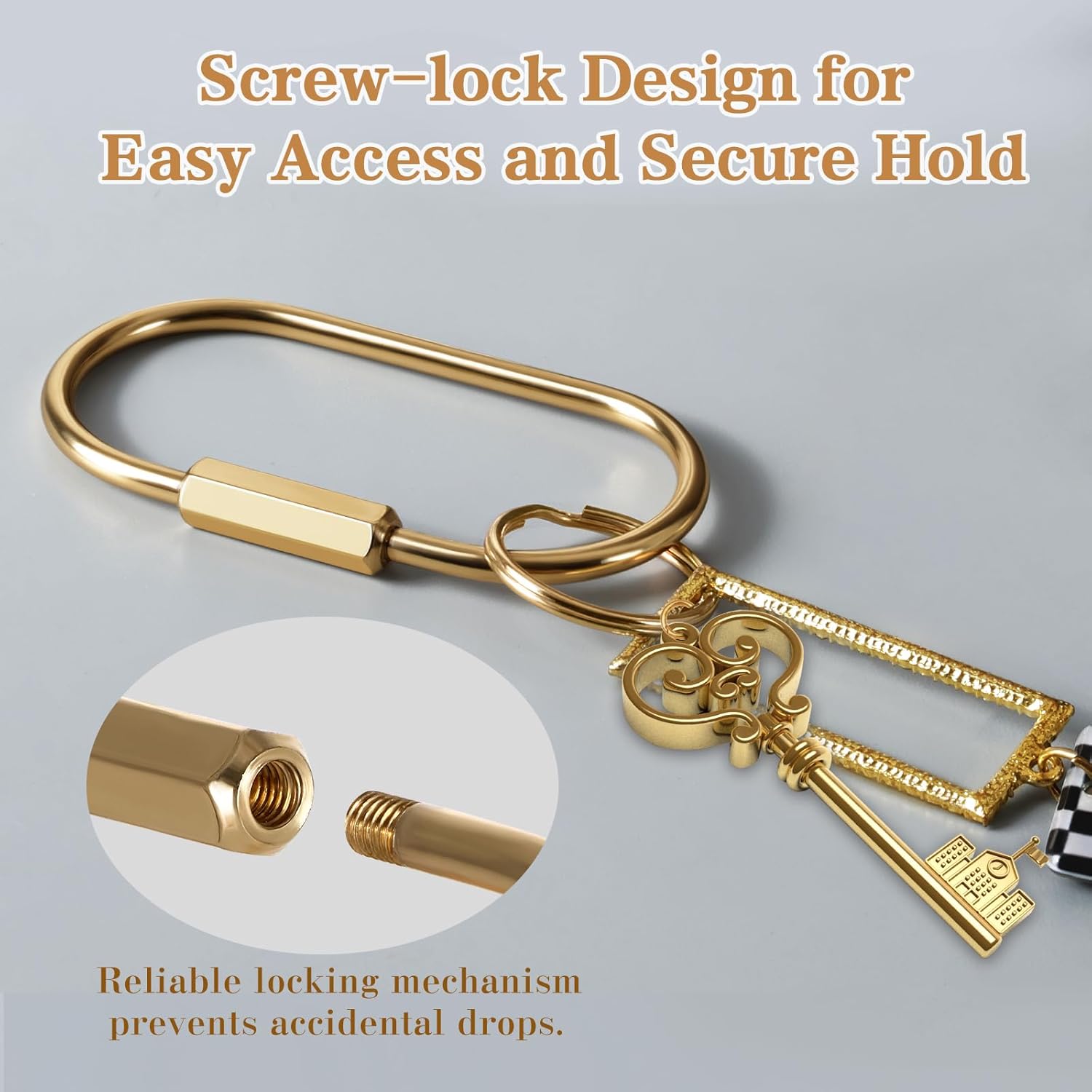 Brass Key Rings Bulk, Key Chain Organizer Holder for Men Women with Secure Screw Locking