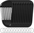 12PCS Carabiner Keychain Clip - 3" Aluminum Caribeener Key Clip,D Ring Shape Nonlocking Carabeaner Hook Buckle,Multi-Function Spring Snap Key Clips Tool for Home,Camping,Hiking,Traveling,Backpack