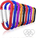 10 Pack 3'' Aluminum Spring Snap Hook Carabiner D Ring Carabiner Clip Camping Accessories Fishing Hiking Traveling and Keychain