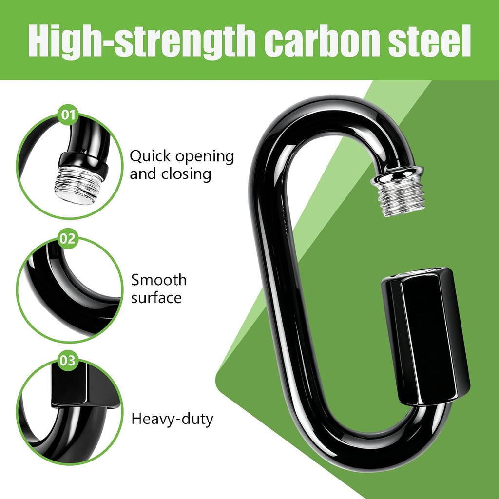 Chain Quick Links. Capacity Chain Connector,Screw Carabiner, Chain Hooks for Hammock Hanging, Camping, and Hiking