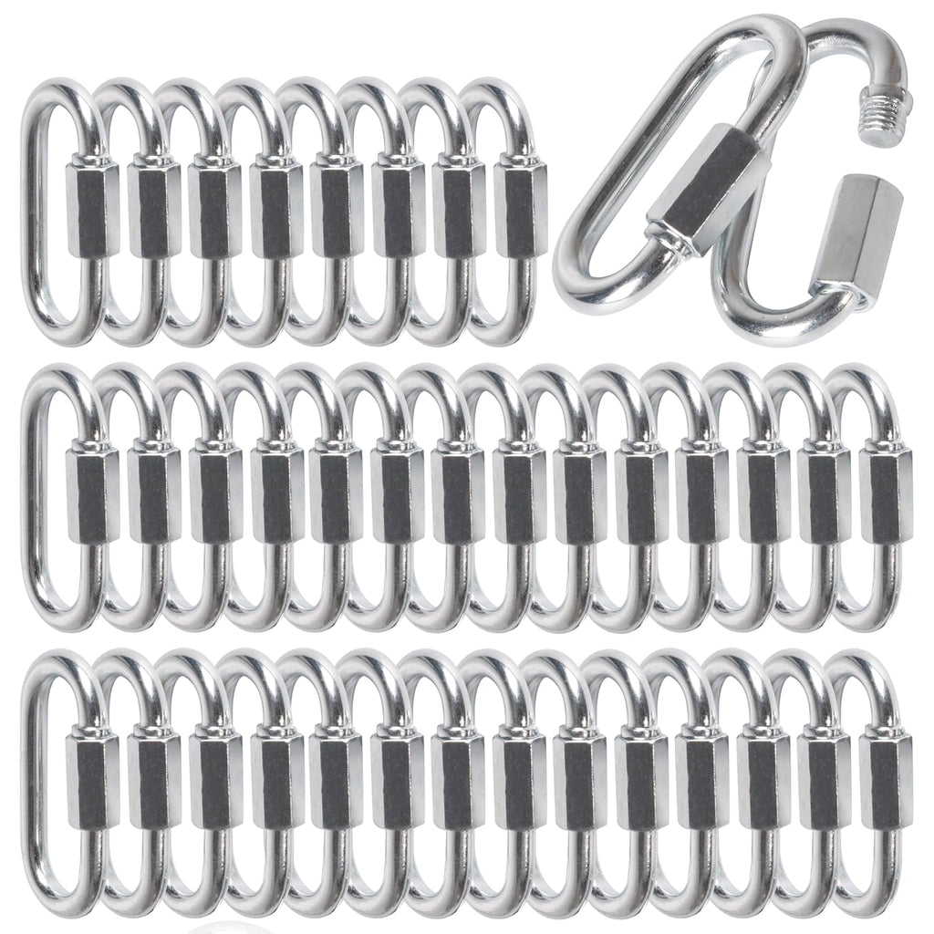 60pcs Chain Link,1/4 Inch Link Chains,Heavy Duty Chain Quick Link 660lbs Capacity,Quick Link Chain Connector,Safety Chain Connector Link,Galvanized D Shape Repair Chain Link