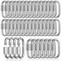 50Pcs Quick Links, 1/4” Chain Links Connector, 620lbs Capacity Heavy Duty Carabiner Clips, Galvanized Thread Quick Link Hardware for Safety Chain Swing Gym Hammock, Screw Lock Oval Locking Carabiner